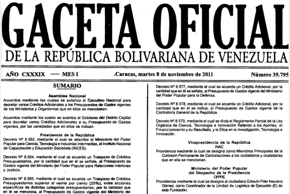 Gaceta Oficial N° 39.795